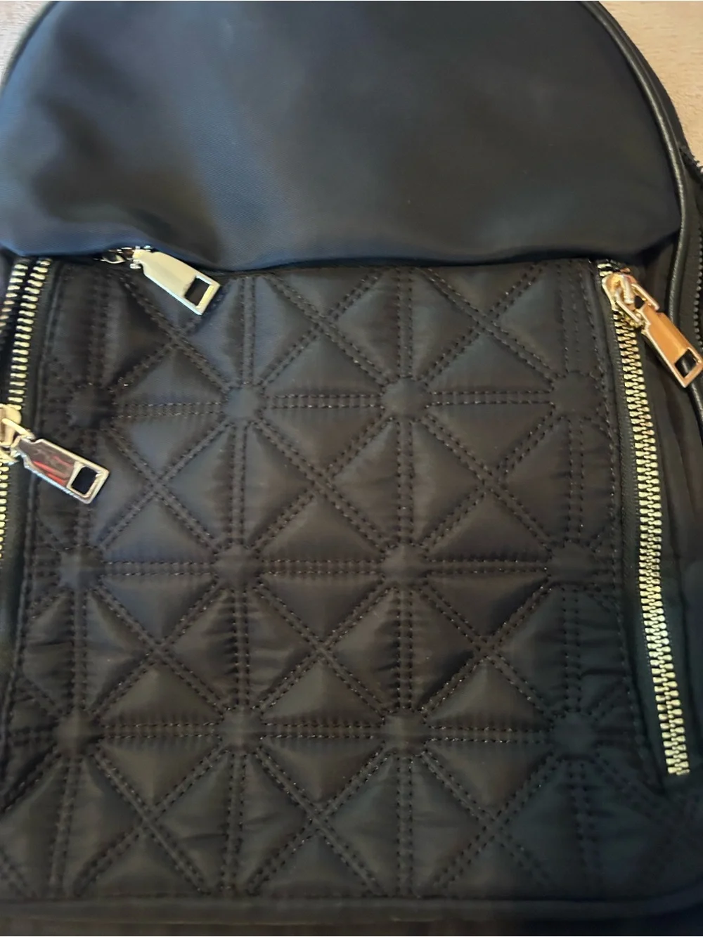 Black Quilted Women's Backpack - Stylish Everyday Bag